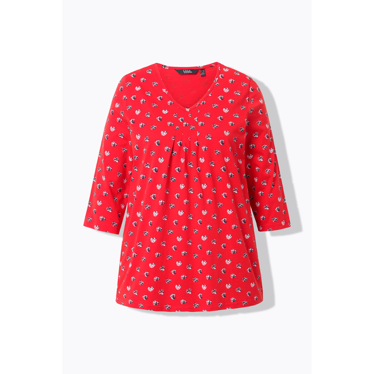 T-shirt motif points rouge néon, ULLA POPKEN