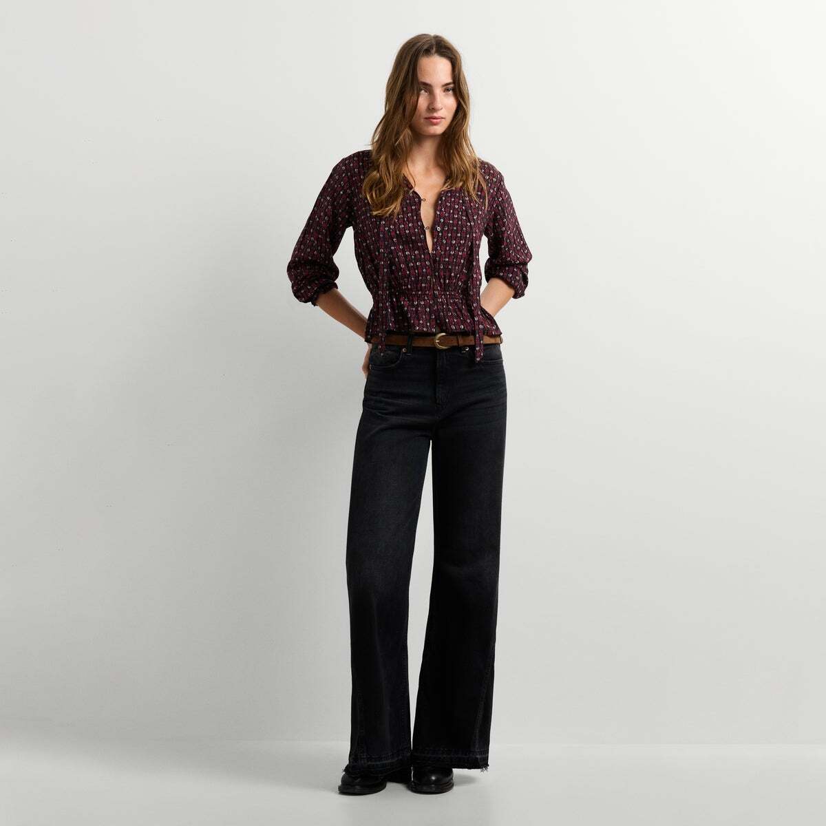 Blouse Fluide À Imprimé Ikat rouge baie, PEPE JEANS