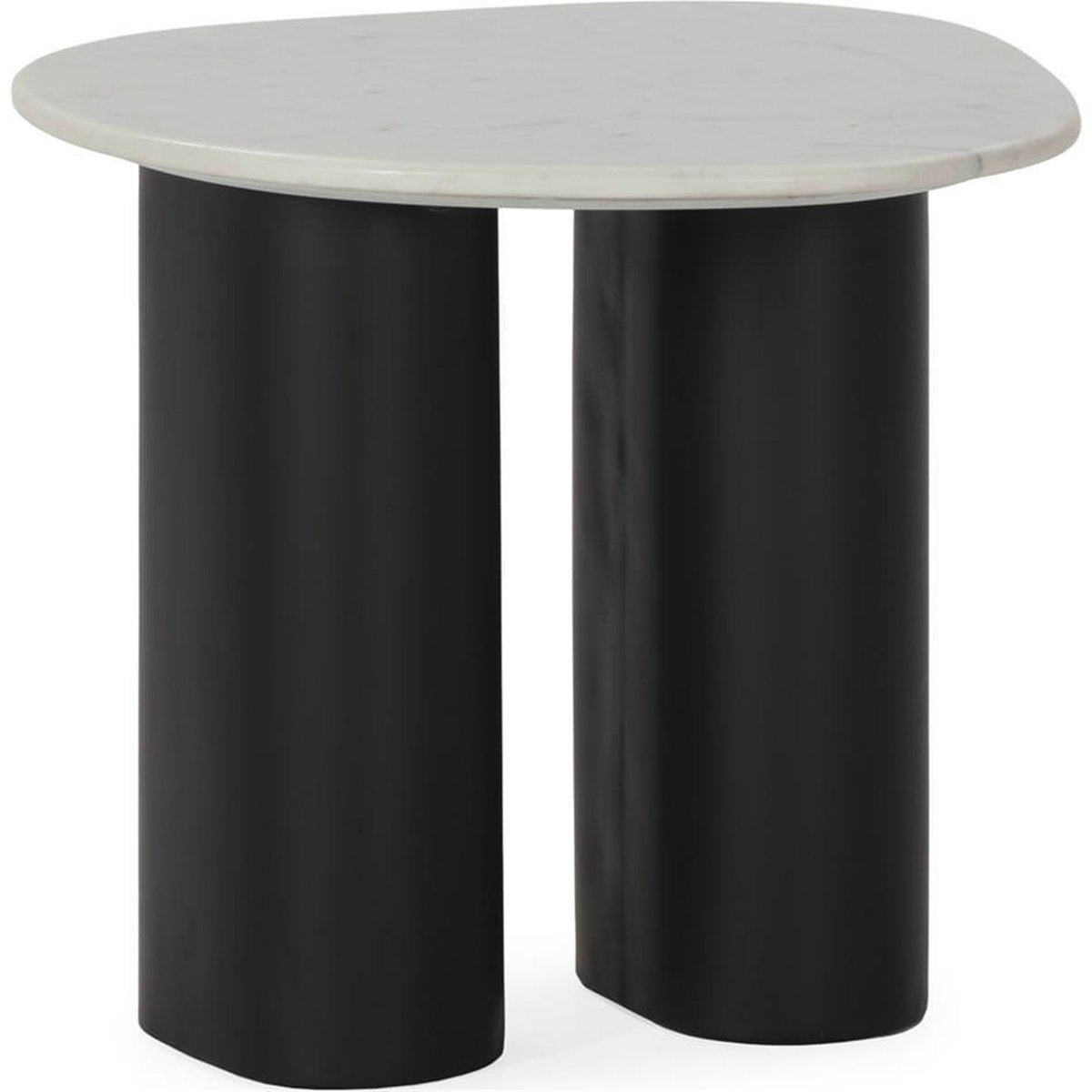 Table d'appoint en marbre et métal plombé et blanc, RECOLLECTION