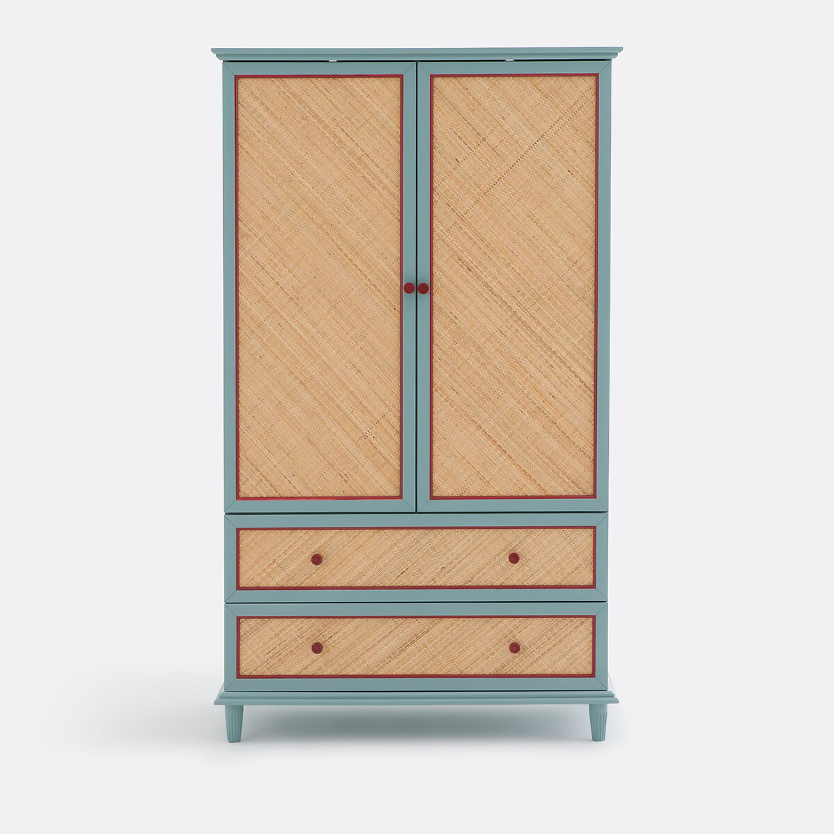 Armoire 2 portes en rotin tressé, SIDORE céladon, LA REDOUTE INTERIEURS