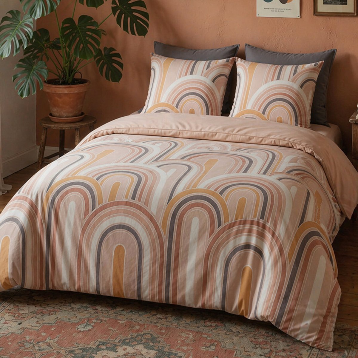 Parure de couette 100% coton, Love rose, C DESIGN HOME TEXTILE
