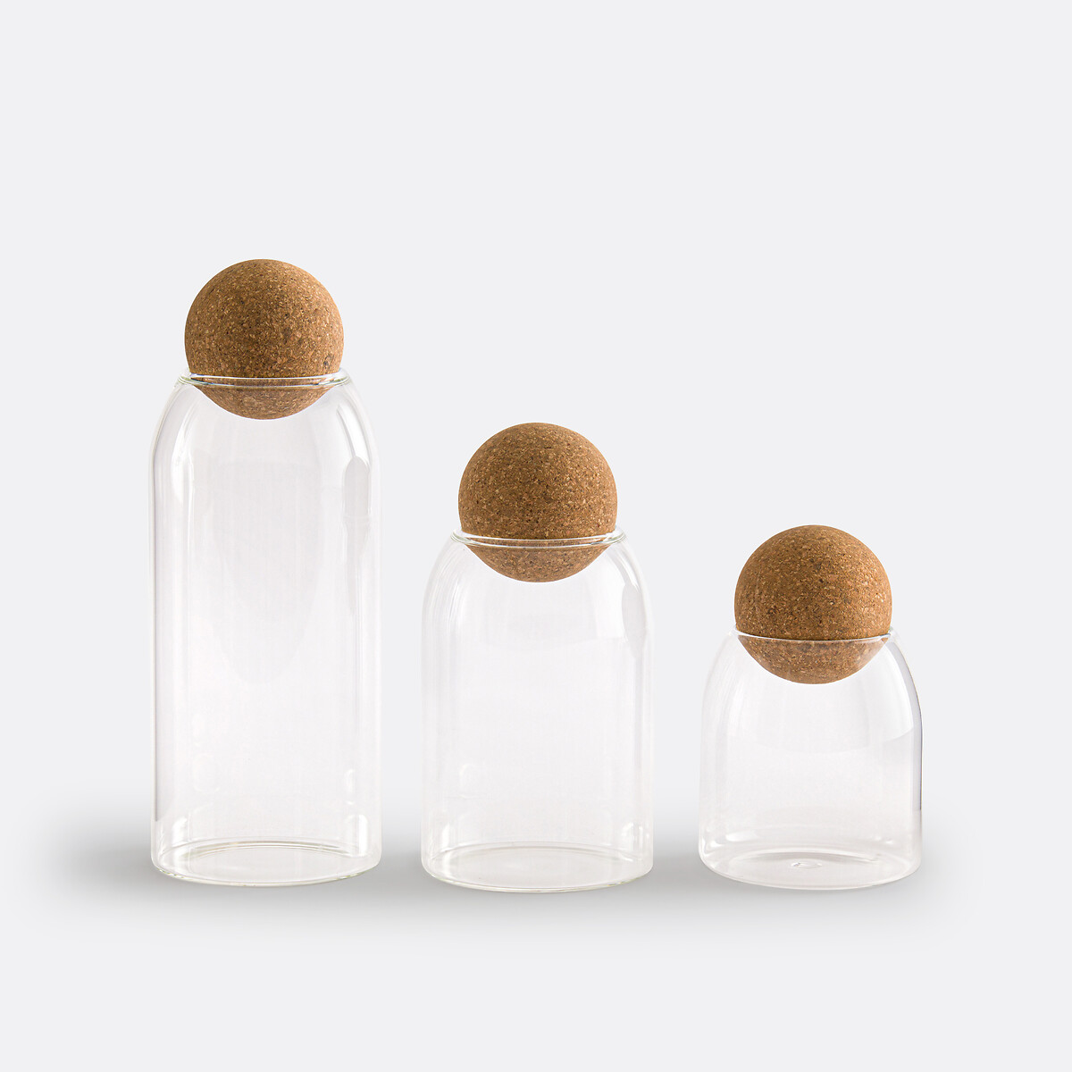 Lot de 3 bocaux en verre, Korka transparent, LA REDOUTE INTERIEURS