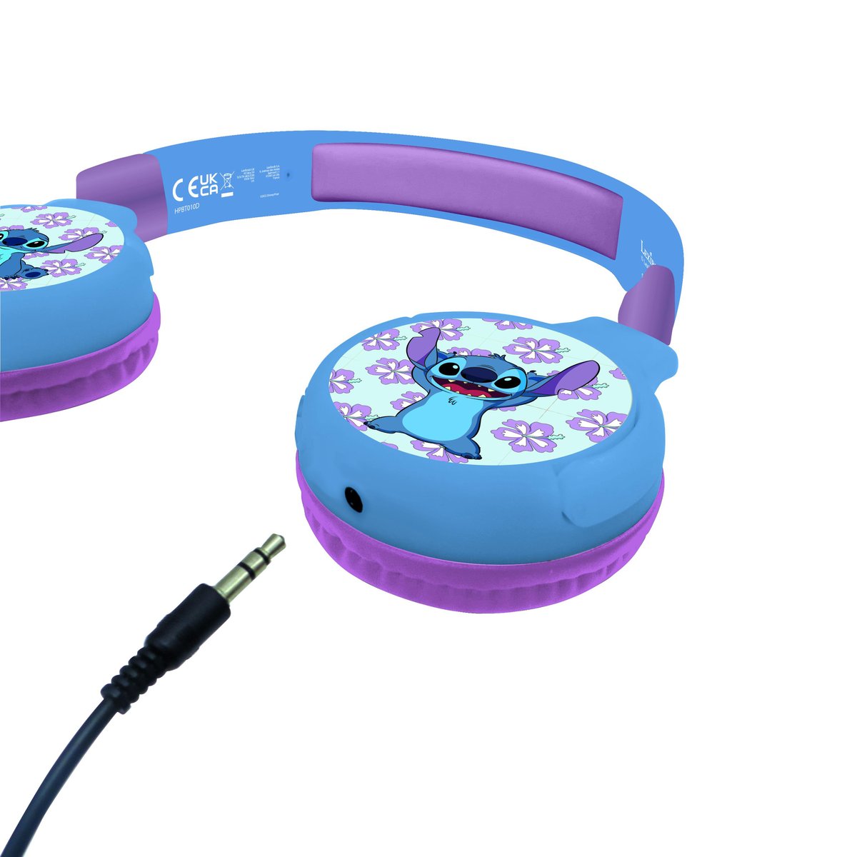 Casque 2 en 1 Bluetooth® et Filaire confortable et pliable Stitch violet, LEXIBOOK