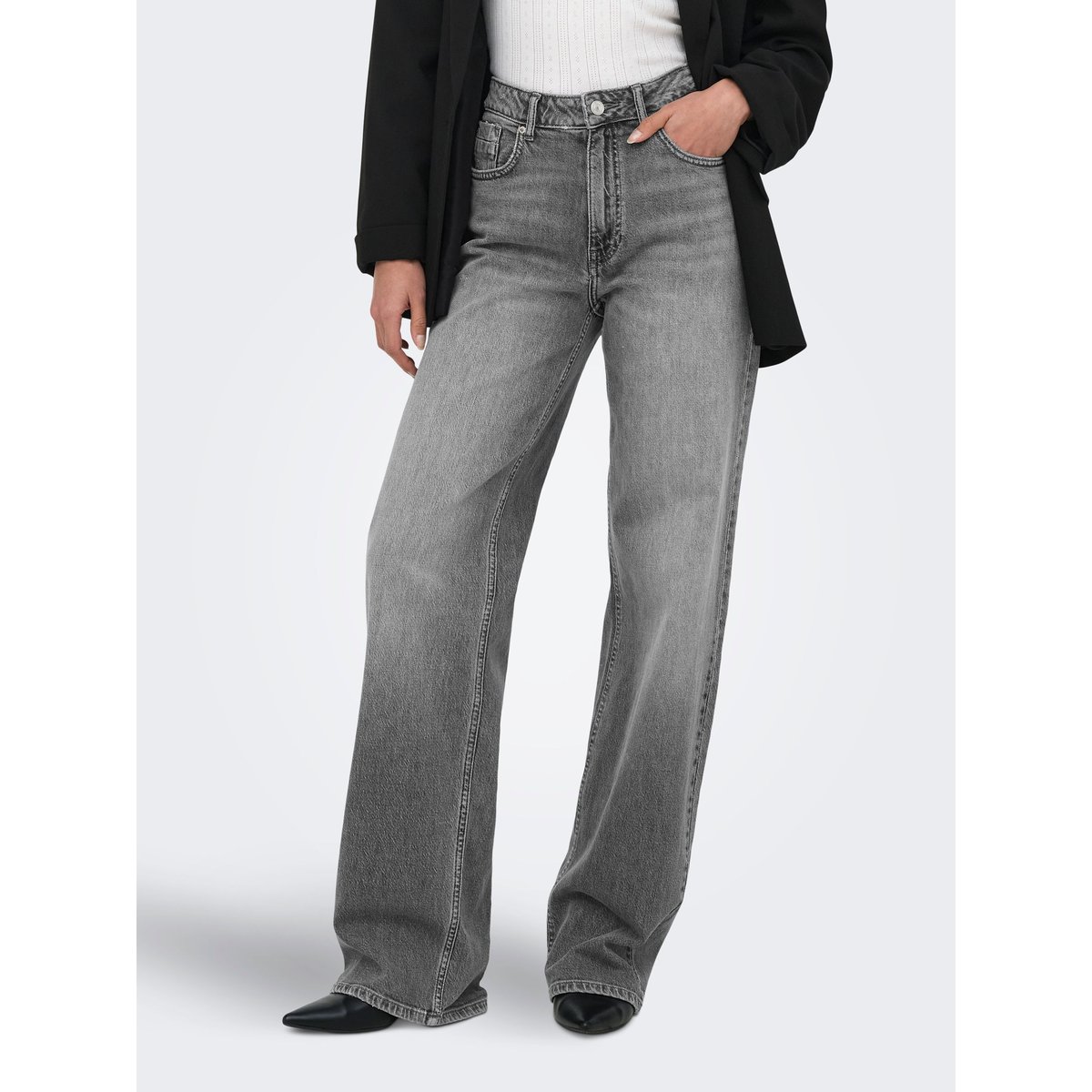 Jean À Jambe Large medium grey denim, ONLY