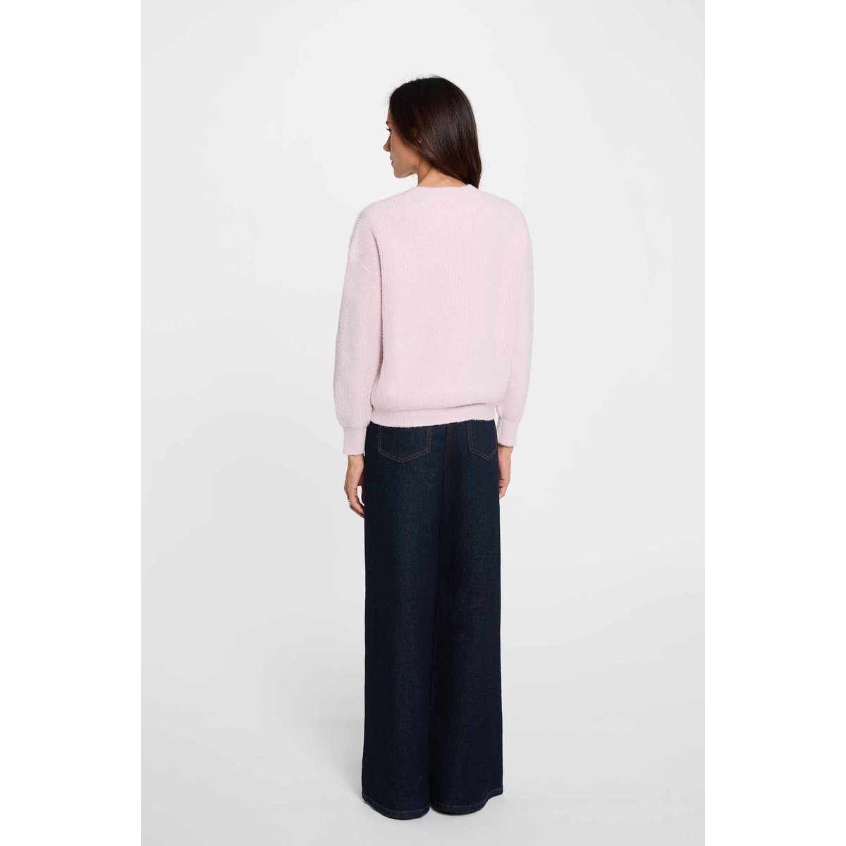 Pull épais métallisé rose pastel, MORGAN