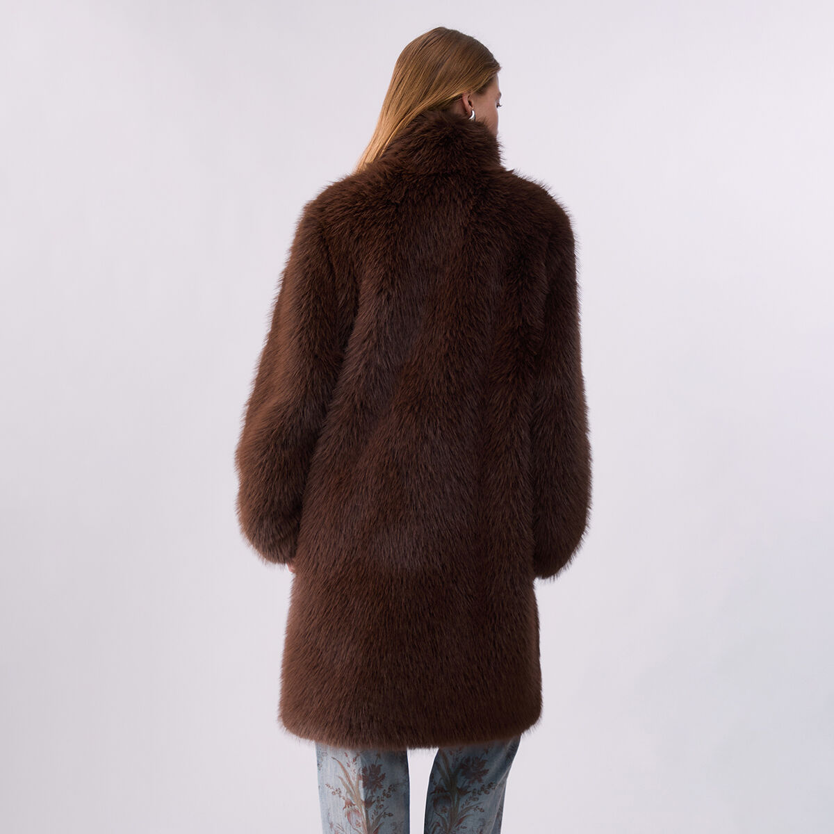 Manteau en imitation fourrure marron foncé, LIU JO