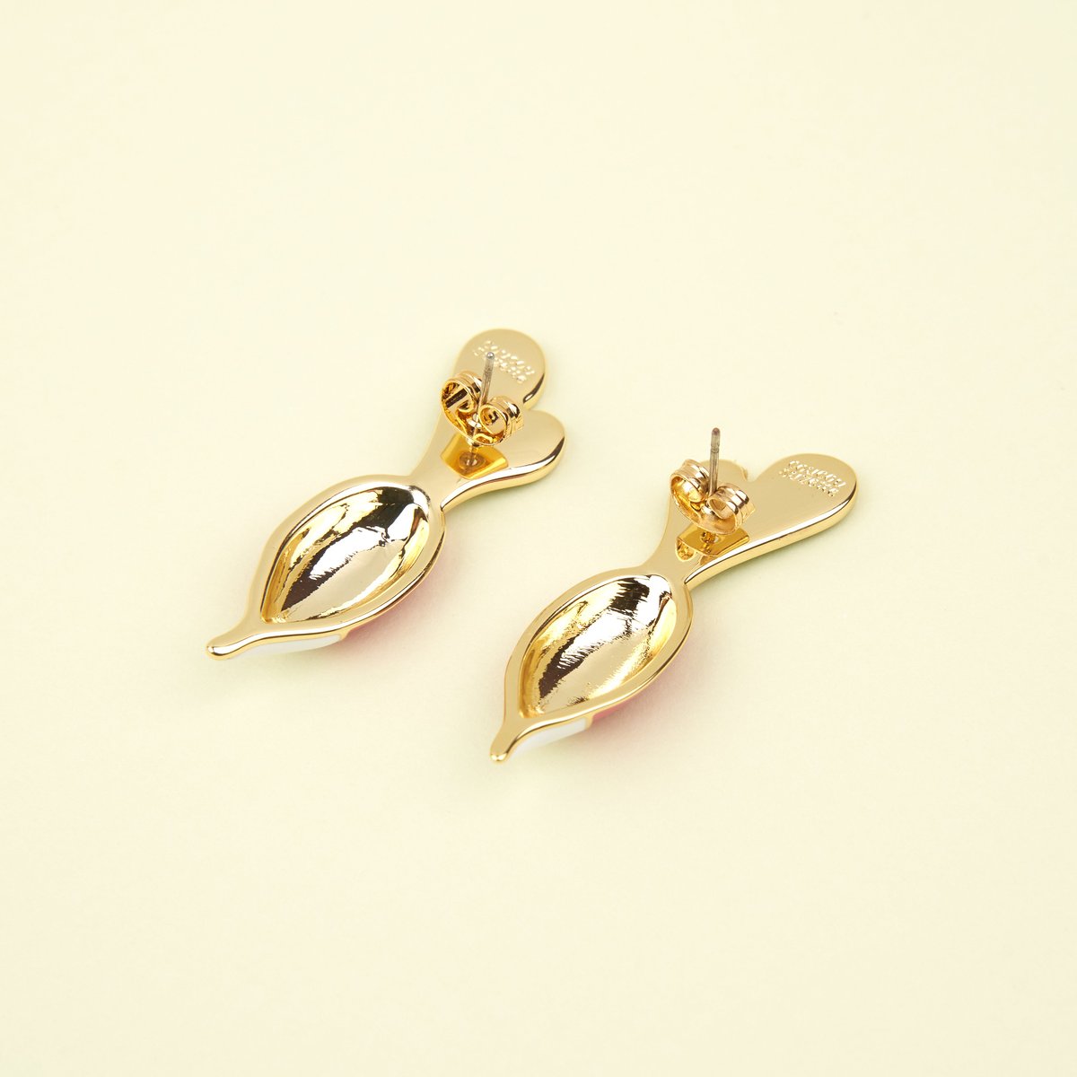 Boucles d'oreilles RADIS rose et blanc, COUCOU SUZETTE