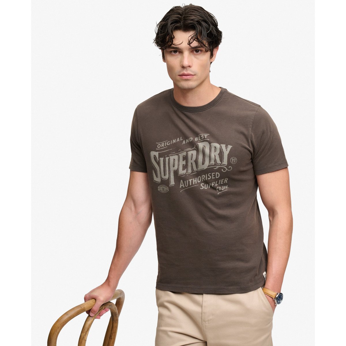 T-shirt Imprimé Workwear Vintage noir carbone, SUPERDRY