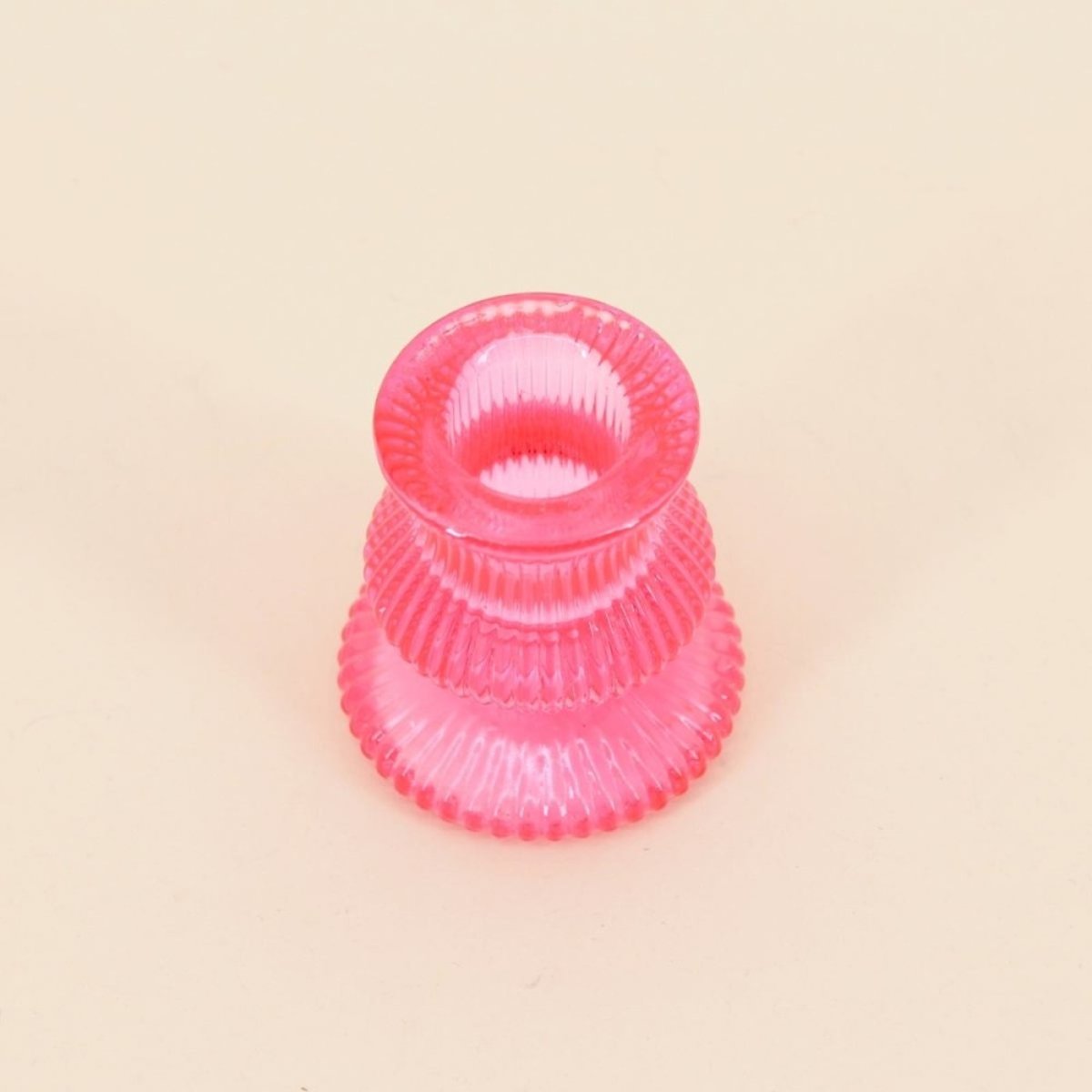 Set de 5 bougeoirs en verre assortis rose, HASHTAG DECO