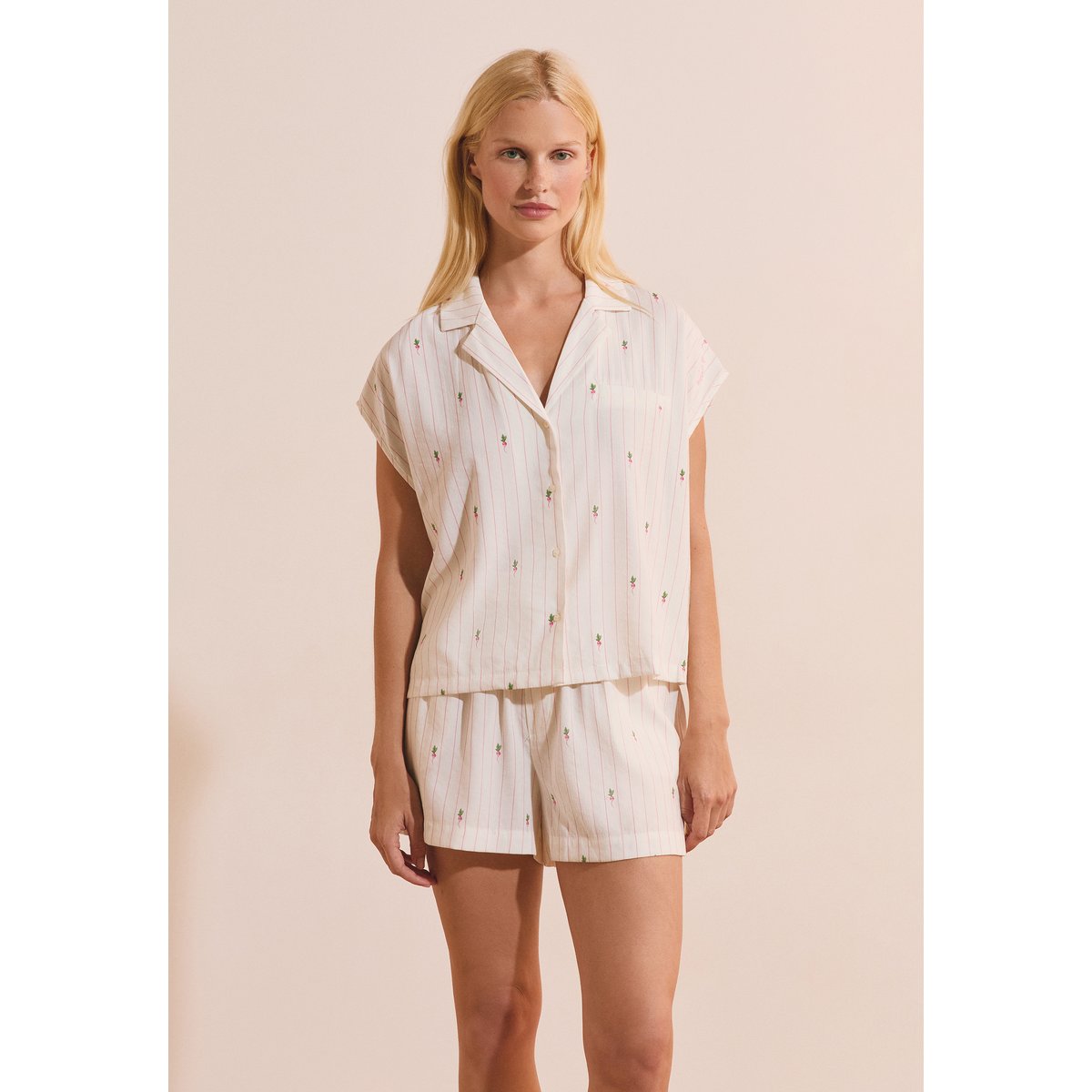 Chemise de pyjama à motifs THRYSE blanc, ETAM