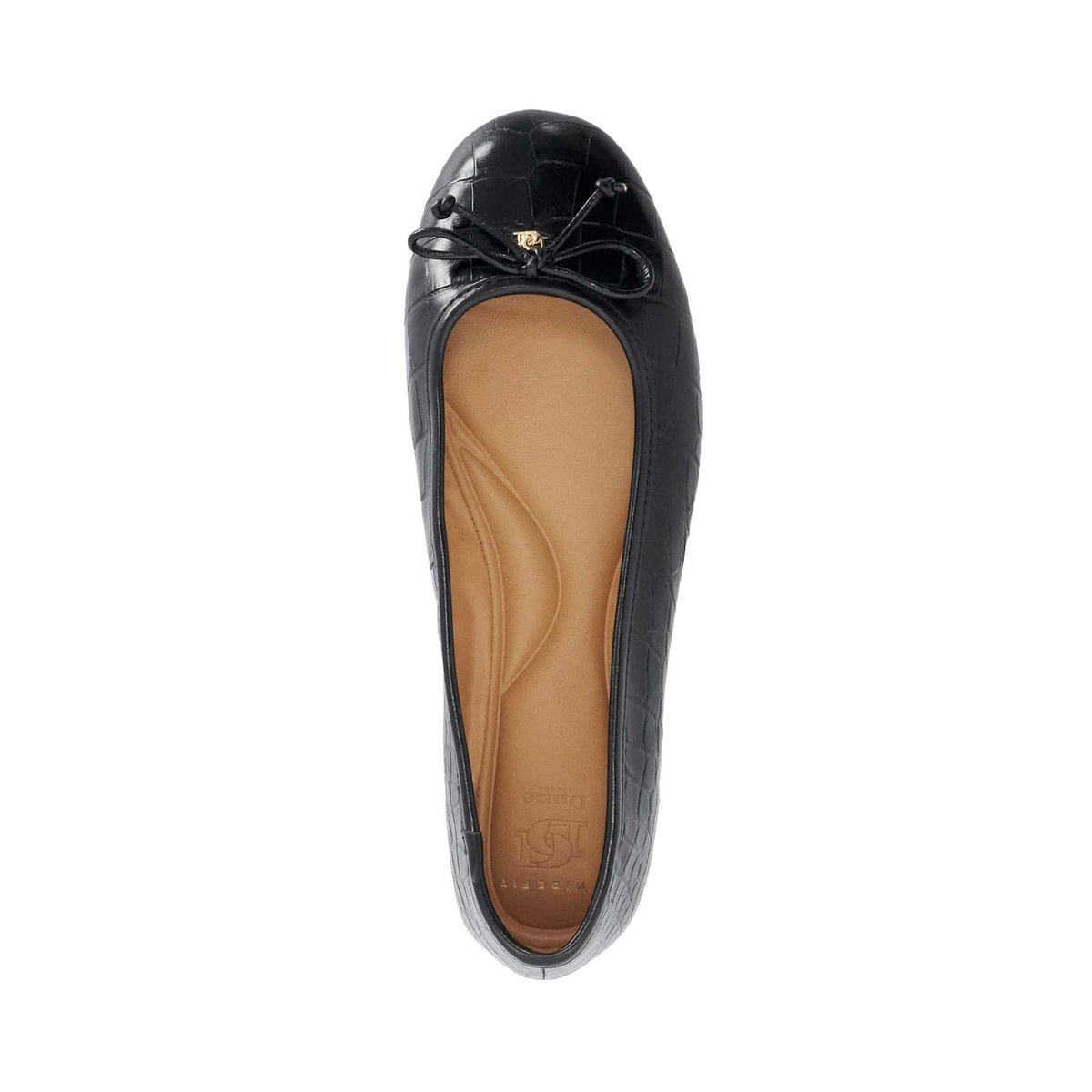 Ballerines à n-ud - Wide Fit HELENNE black-croc print leather, DUNE LONDON