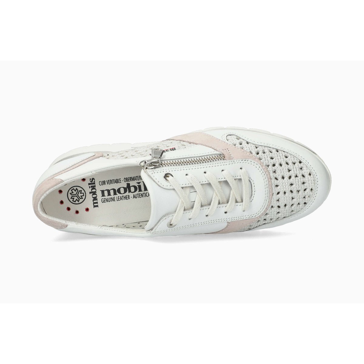 Baskets en cuir EREEN PERF blanc pur p5146514, MEPHISTO