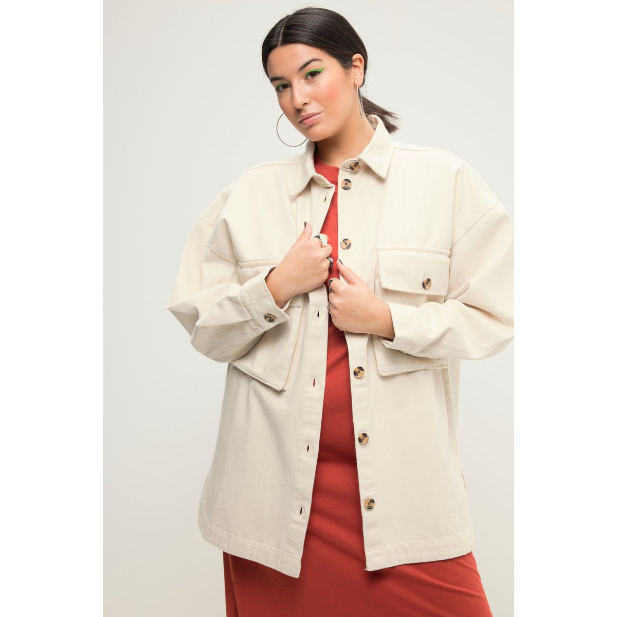 Veste oversized style chemisier avec col craie, STUDIO UNTOLD