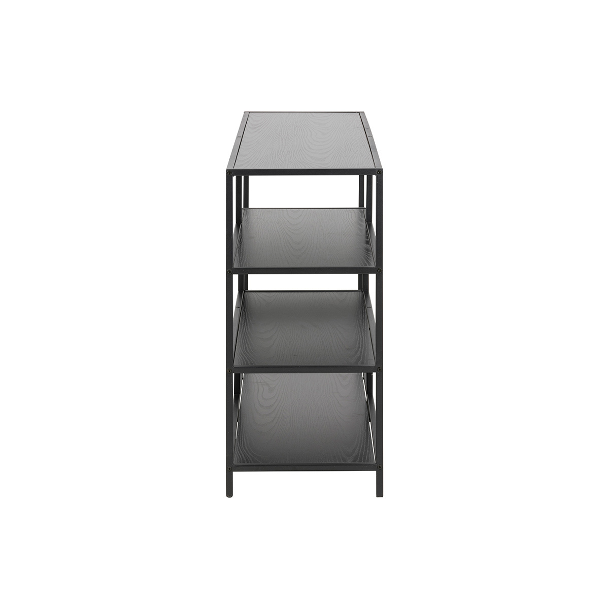Console industrielle ouverte en bois et métal L114 cm TRESCA noir, MILIBOO