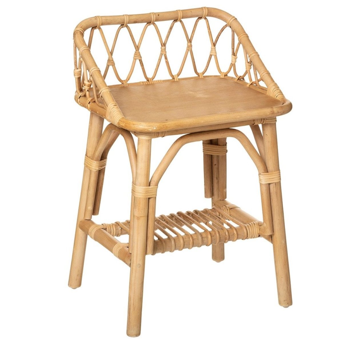 Table de chevet rotin beige, ATMOSPHERA