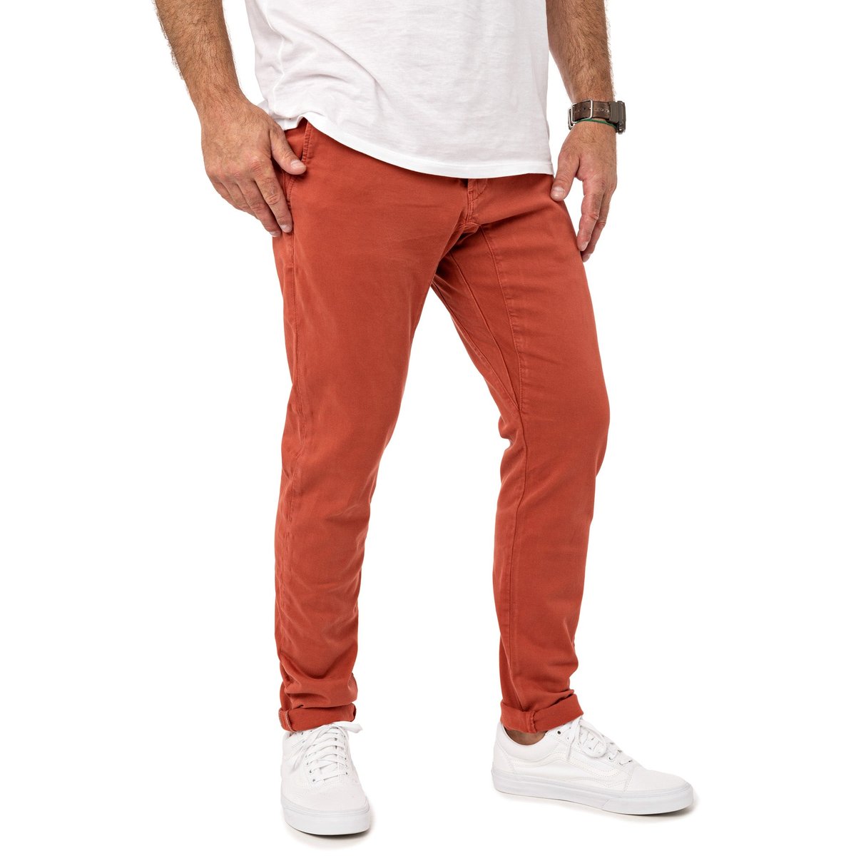 PANTALON CHINO CHERRY rouge, PULLIN