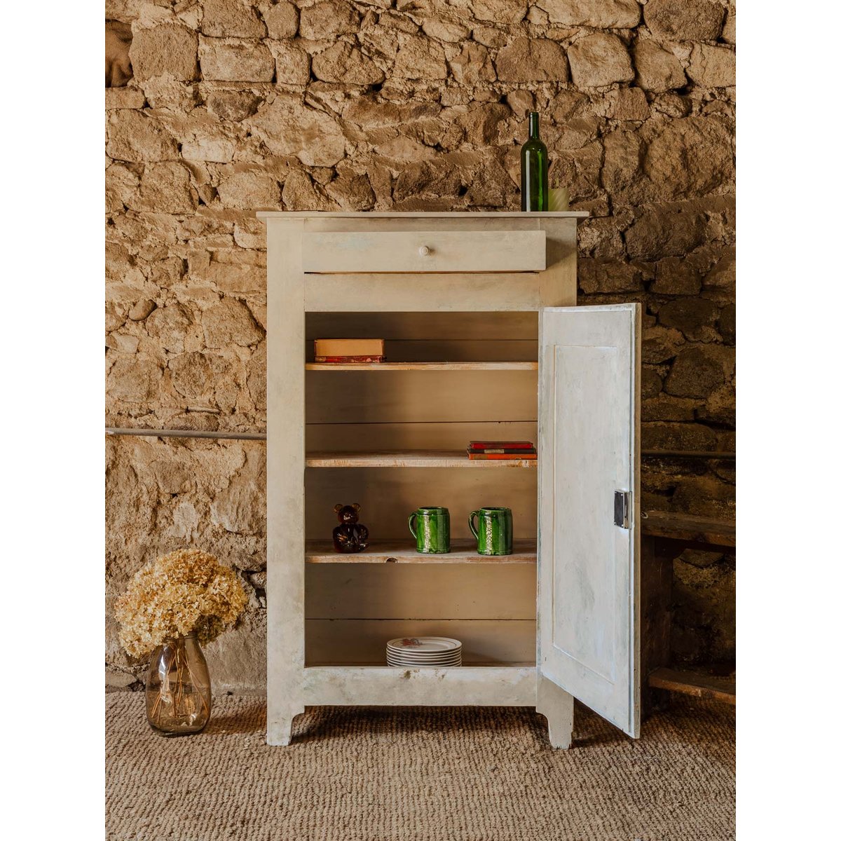 Confiturier en bois patiné Blandine N°386 - Bon état beige, DEBONGOUT