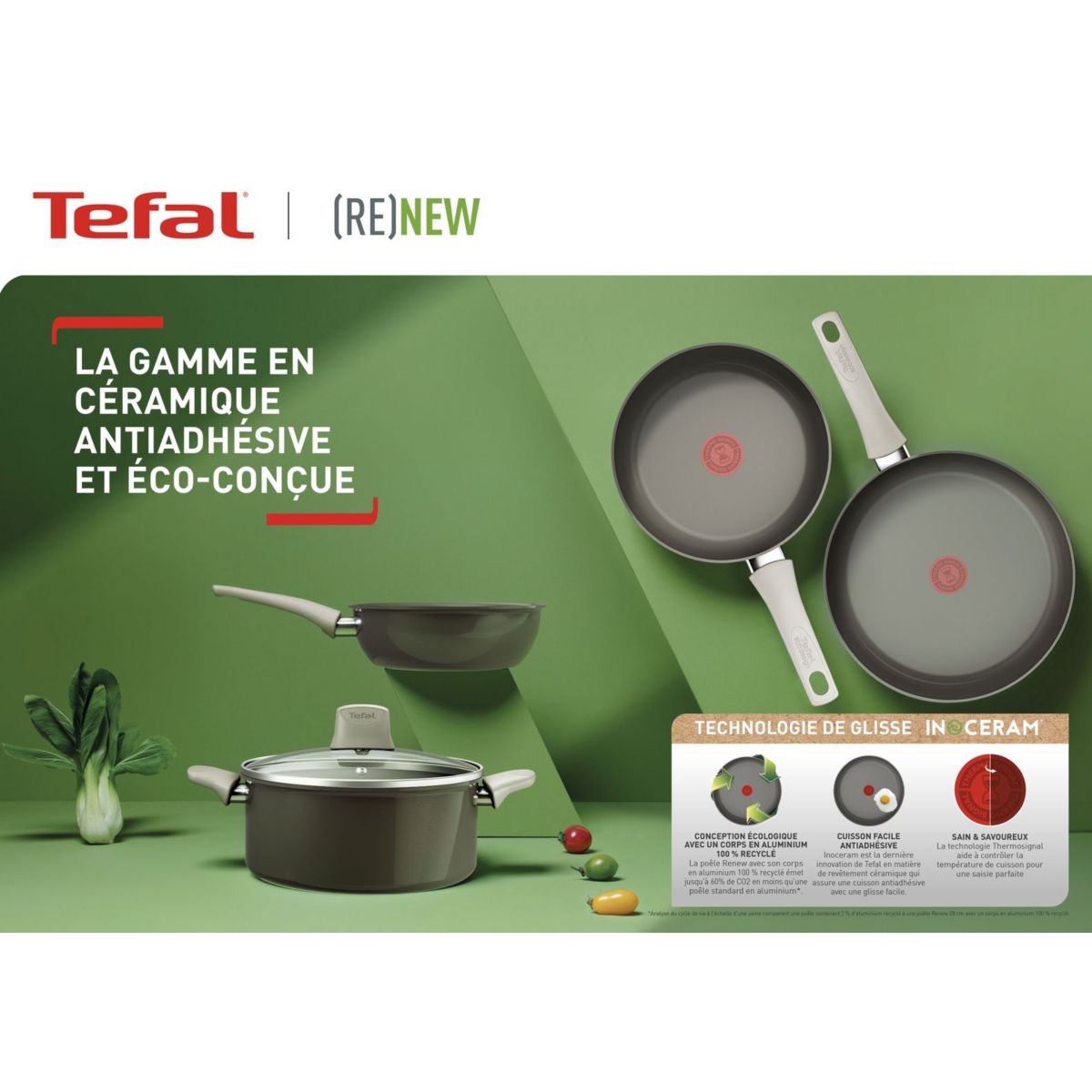 Poêle Manche fixe Renew+ 20cm C4240253 blanc, TEFAL