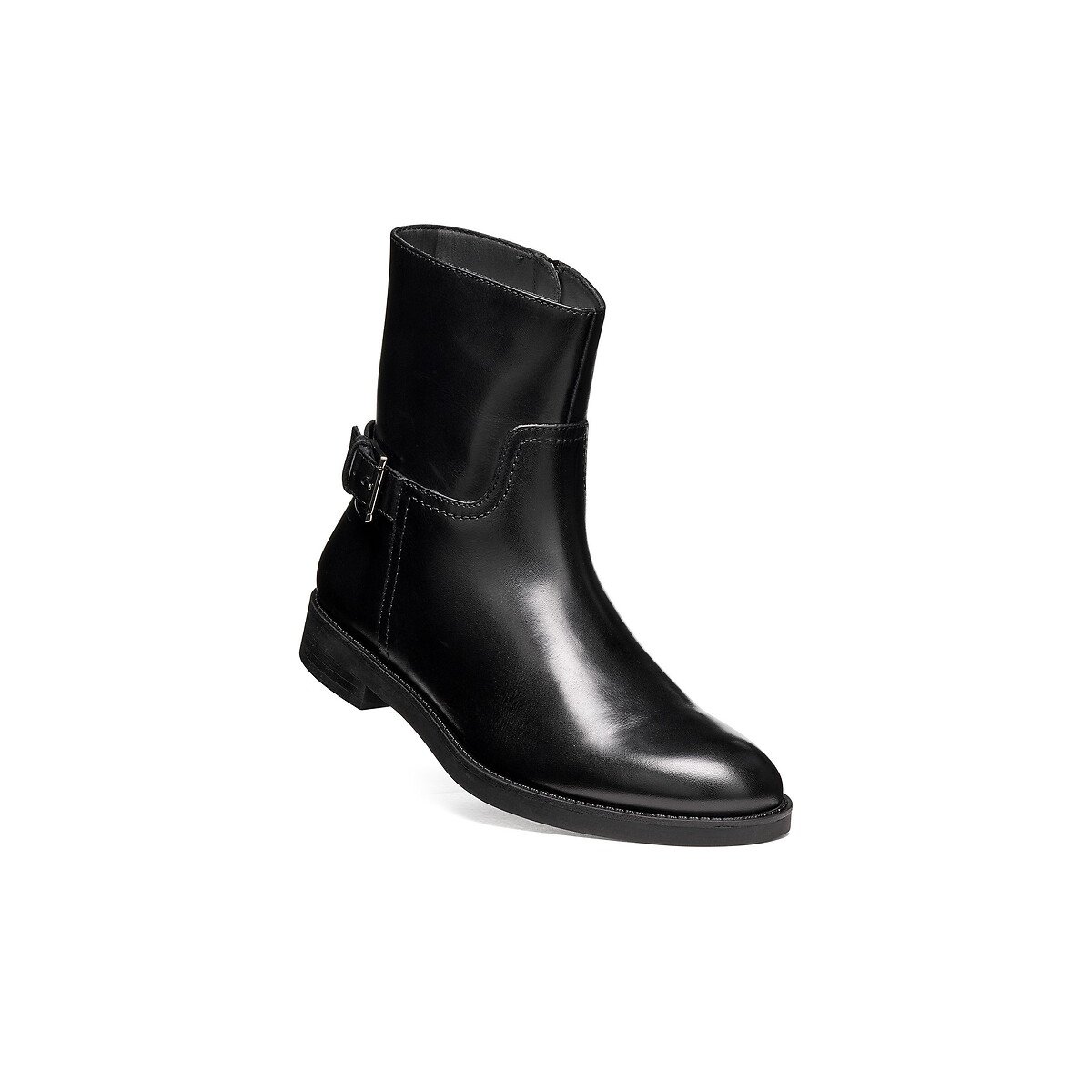 Flache Lederstiefeletten, ESMEENA schwarz, GEOX