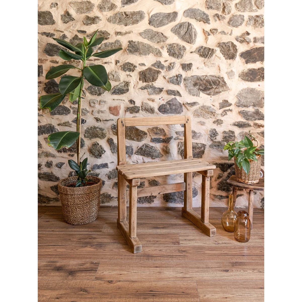 Banc en chêne Antoine N°419 - Bon état bois clair, DEBONGOUT