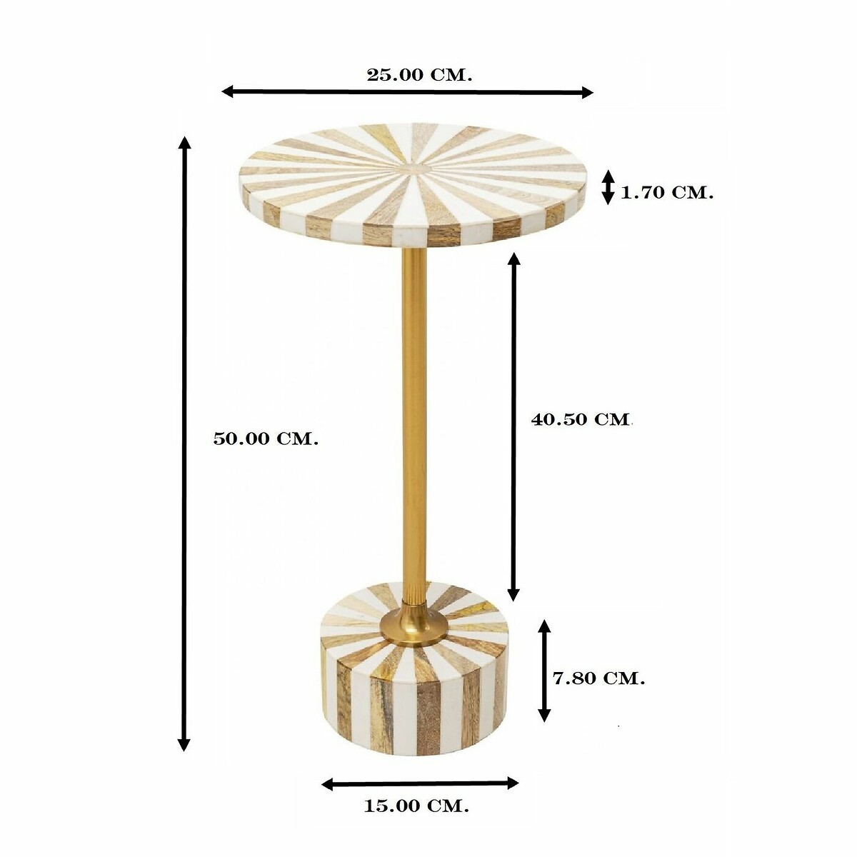 Side Table Domero Cirque Gold White Ø25cm gold-coloured, KARE DESIGN