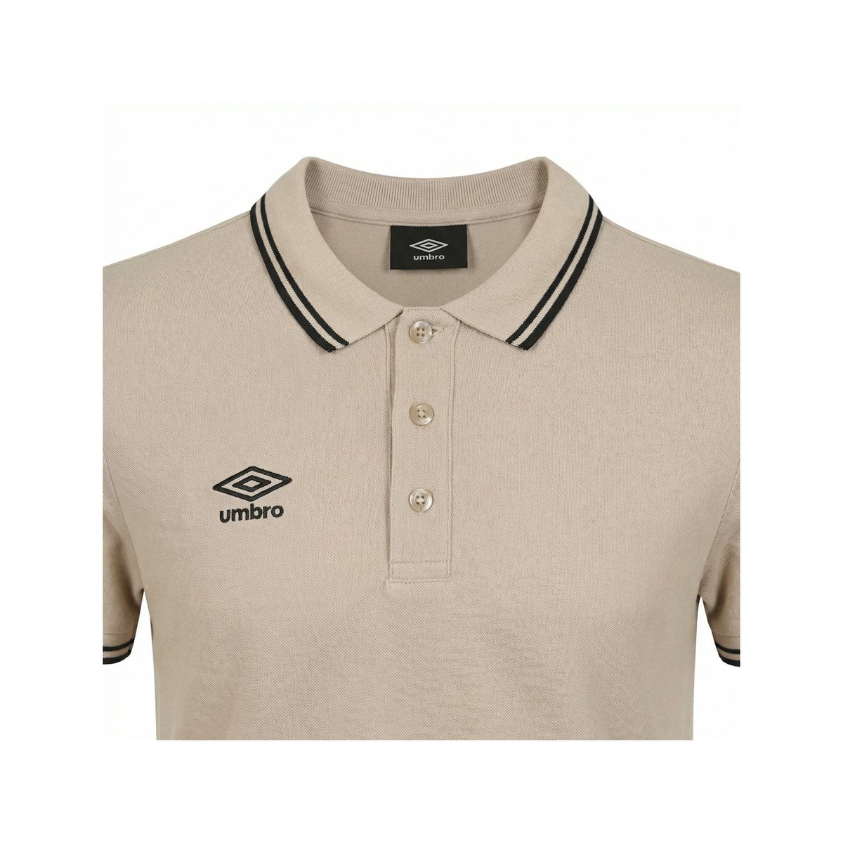 Polo coton piqué camel chiné/noir, UMBRO