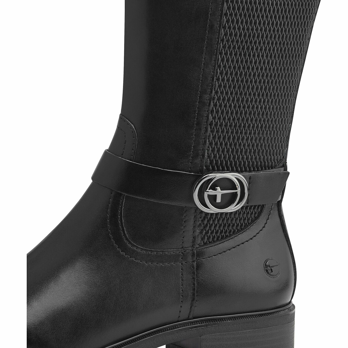 Stivali stile equitazione in pelle elasticizzata nero , TAMARIS