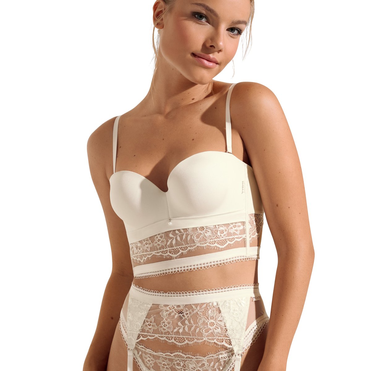 Soutien-gorge bustier balconnet préformé Daydream mariage ivoire, LISCA