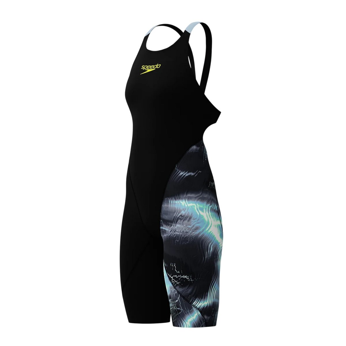 Maillot de bain 1 pièce long motif/style imprimé LZR IGNITE noir, SPEEDO