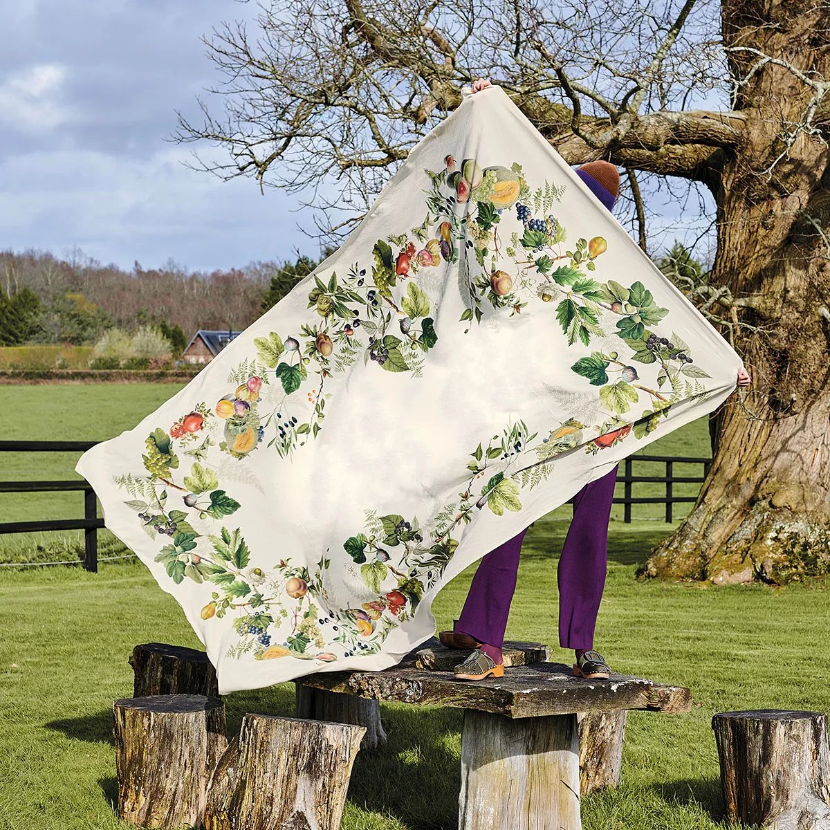 Serviette lin & coton lavé ABONDANCE D'AUTOMNE naturel, GARNIER THIEBAUT
