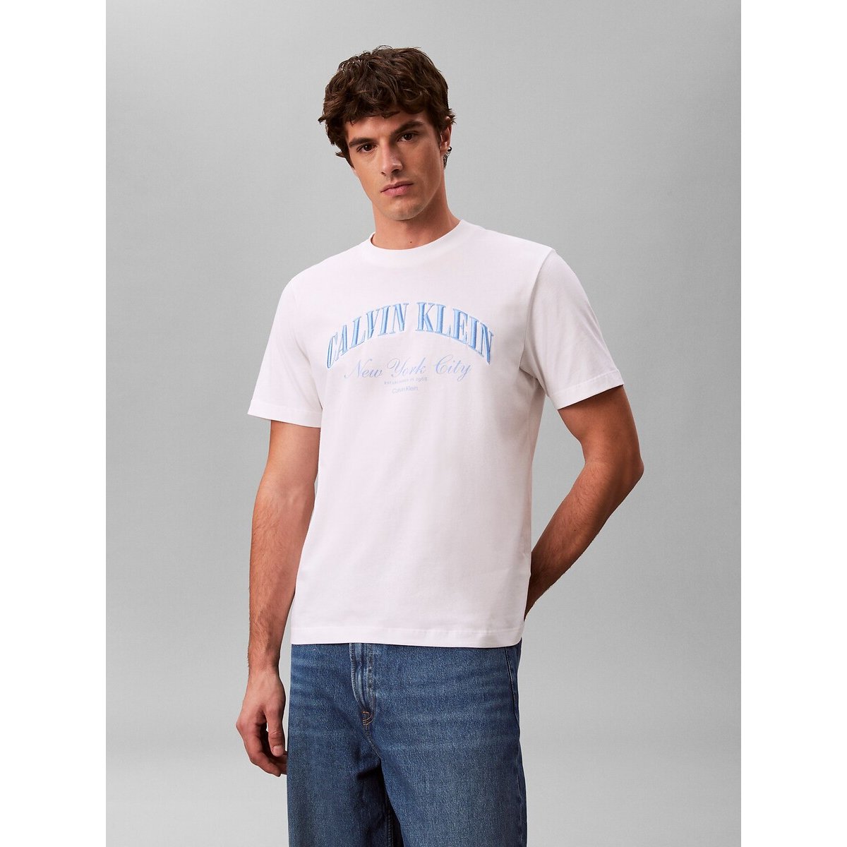 T-shirt manches courtes graphic blanc, CALVIN KLEIN JEANS