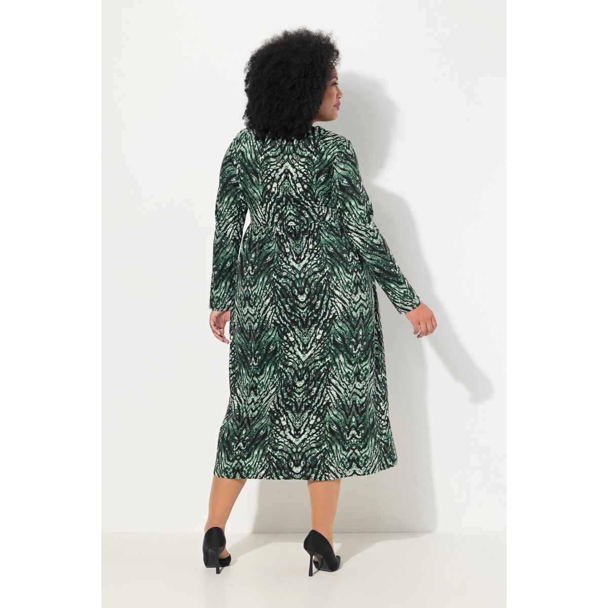 Robe en jersey motif peau de serpent vert, ULLA POPKEN