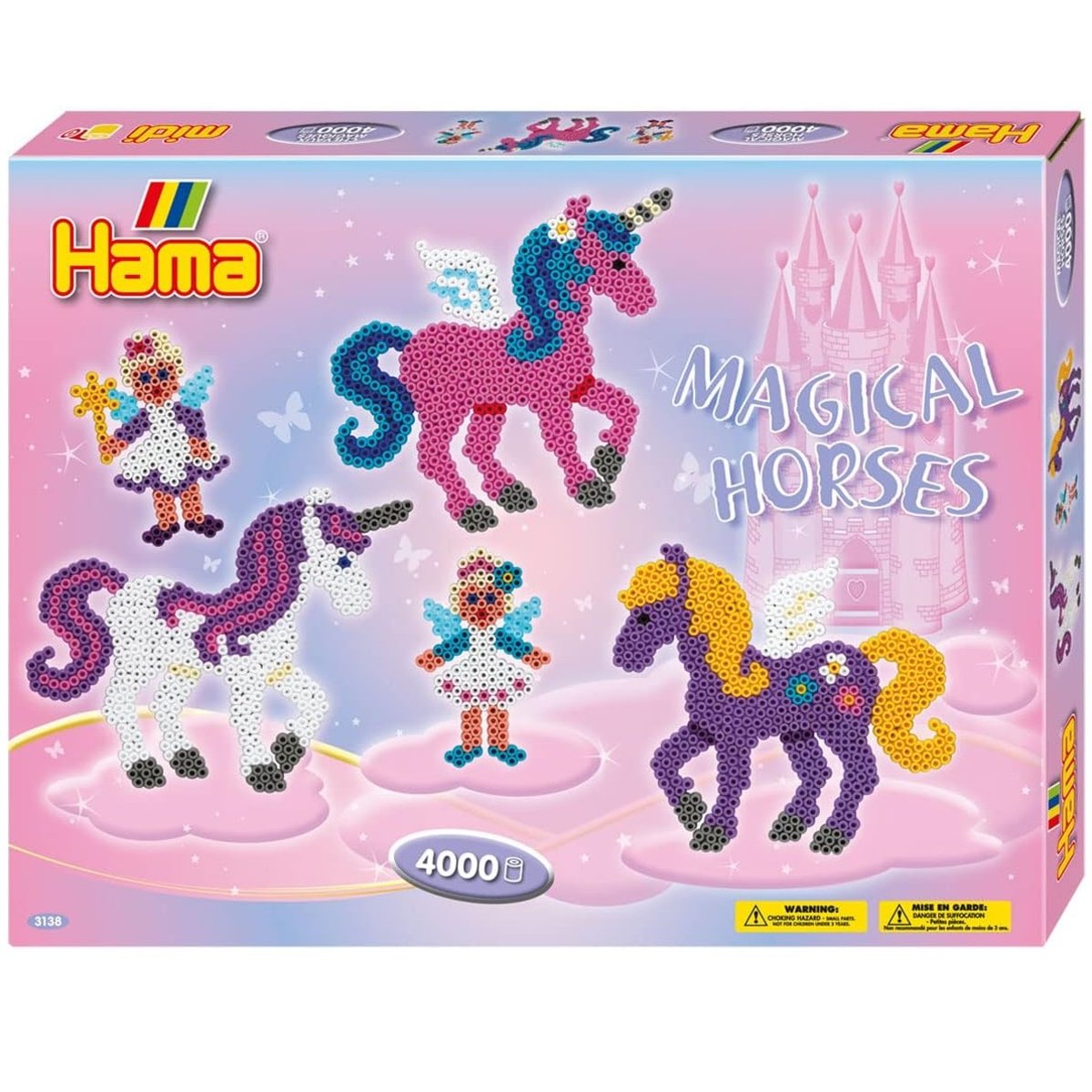 Coffret perles Chevaux magiques rose, HAMA