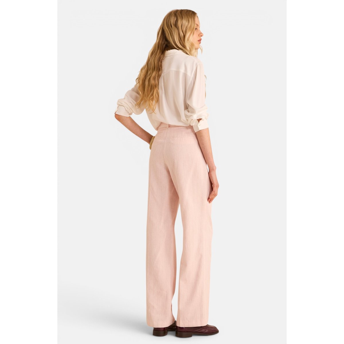 Pantalon rayé large en coton mélangé FERGUSON primerose, Maison 123