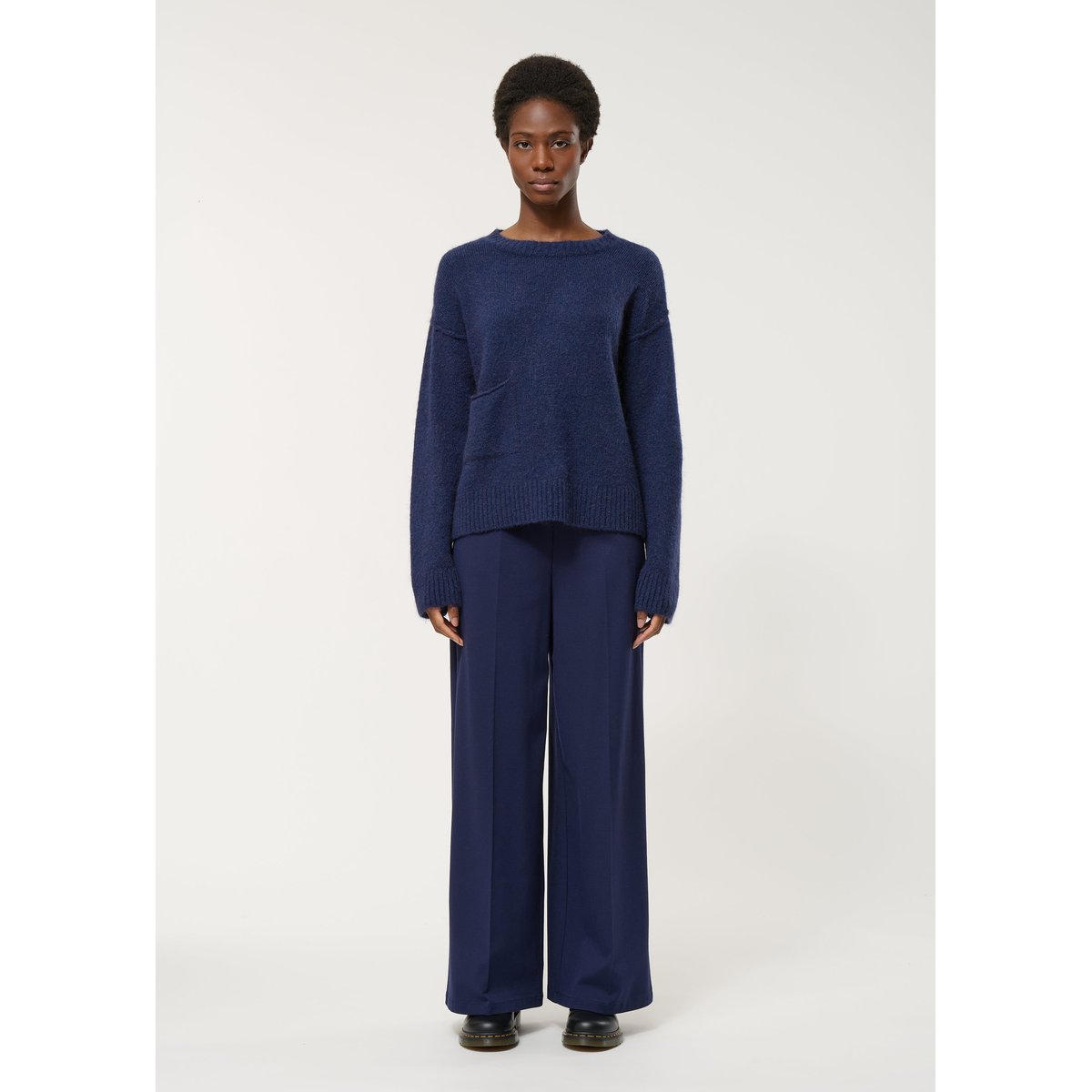 Pantalon large en jersey milano marine, HUMILITY
