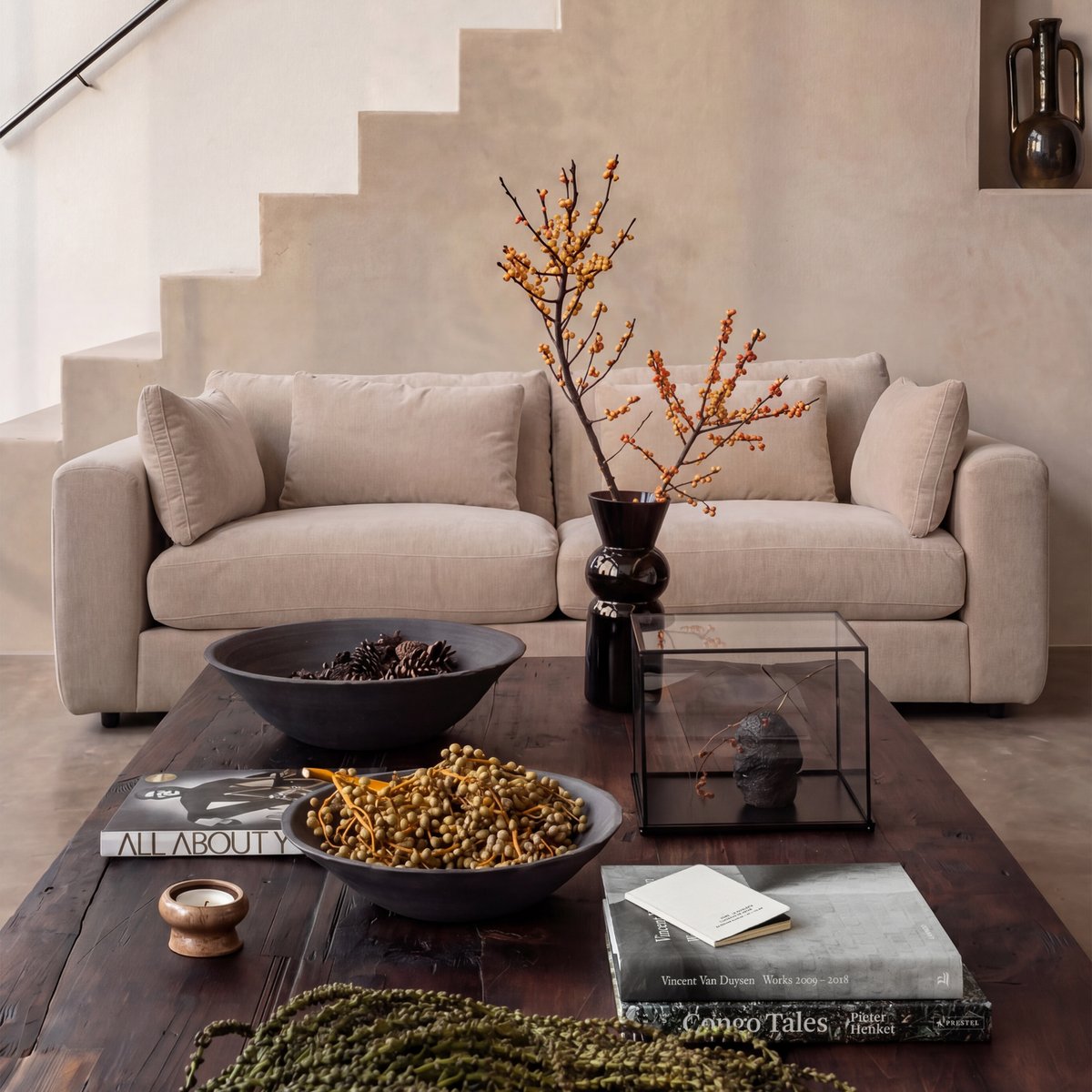 Canapé 3 places en chenille CHUNKY sable, VTWONEN