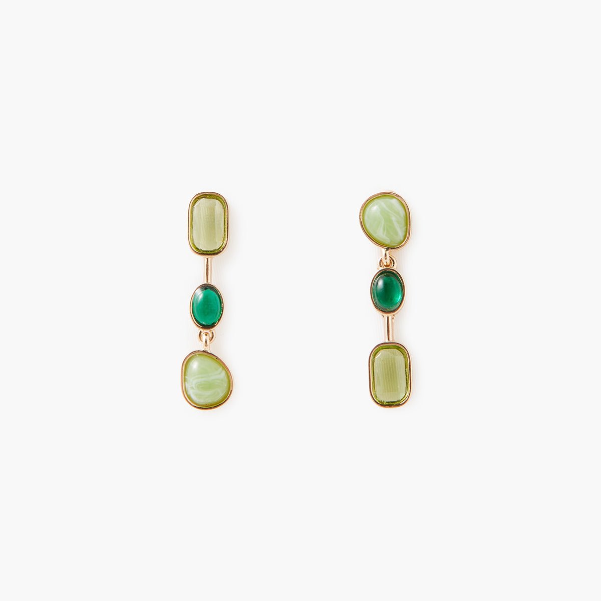 Boucles d'oreilles à cabochons verts vert, BALABOOSTE