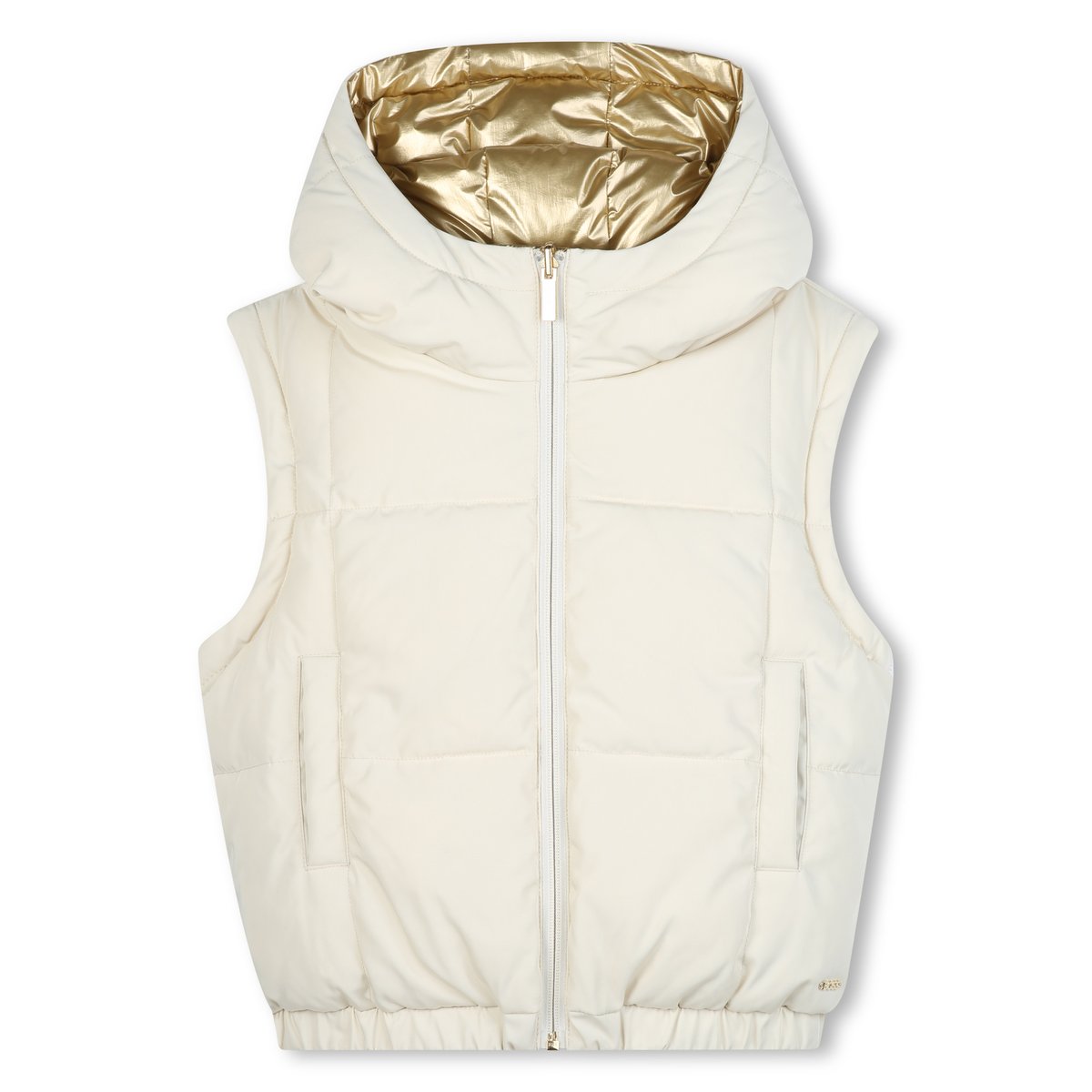 Chemise en duvet réversible avec capuche light gold, BOSS KIDSWEAR