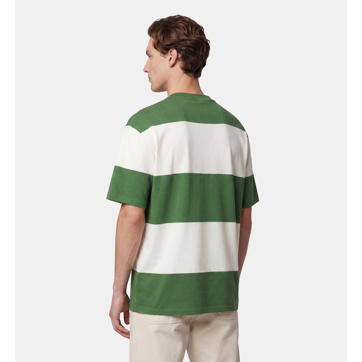 T-shirt tooray rayures coton bio blanc et vert, GALERIES LAFAYETTE