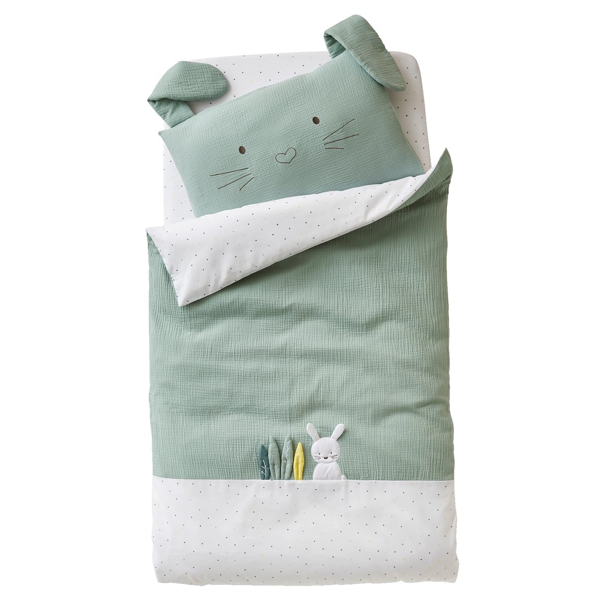 Housse de couette MENTHE A L'EAU vert, VERTBAUDET