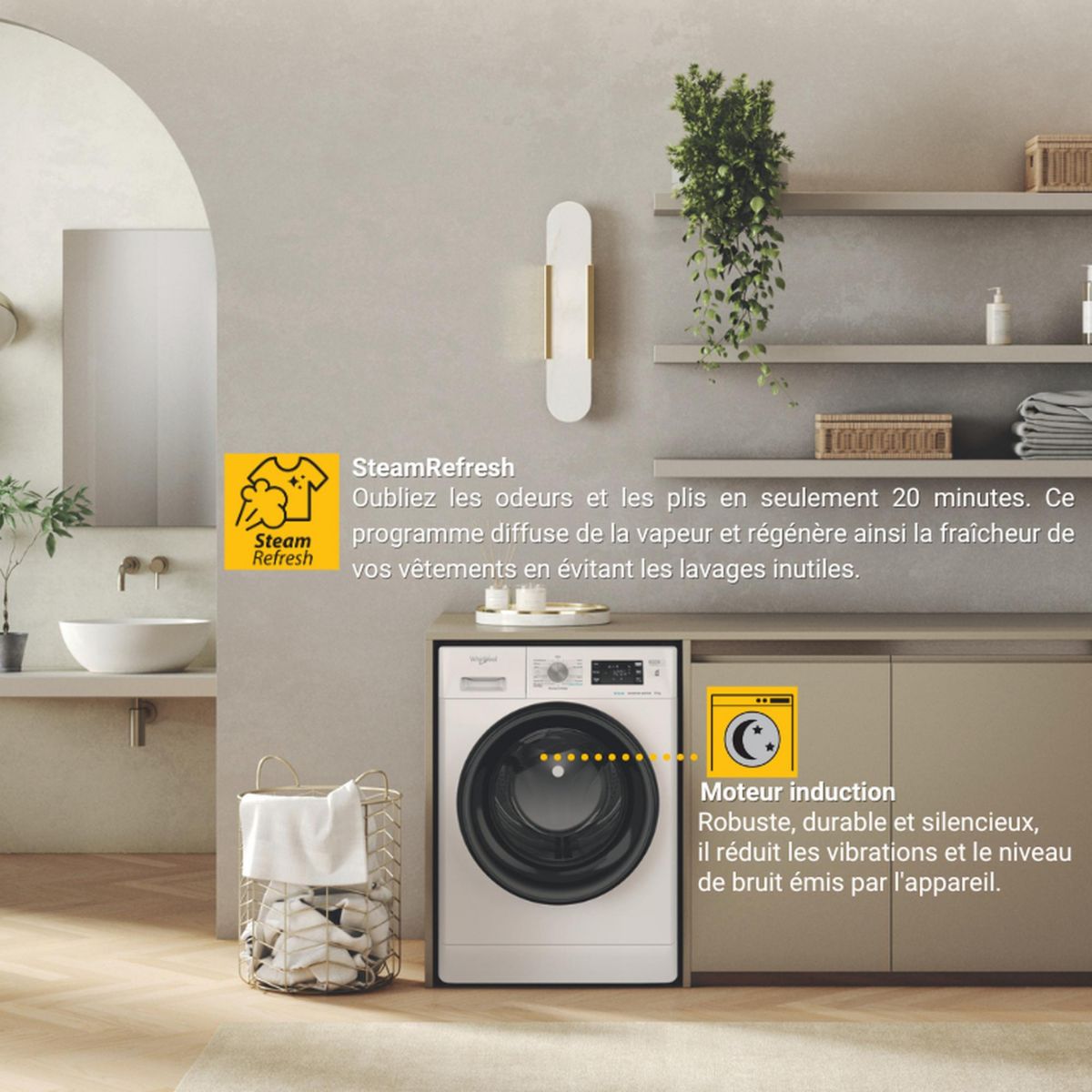 Lave linge hublot FFBP9489BVFR couleur unique, WHIRLPOOL