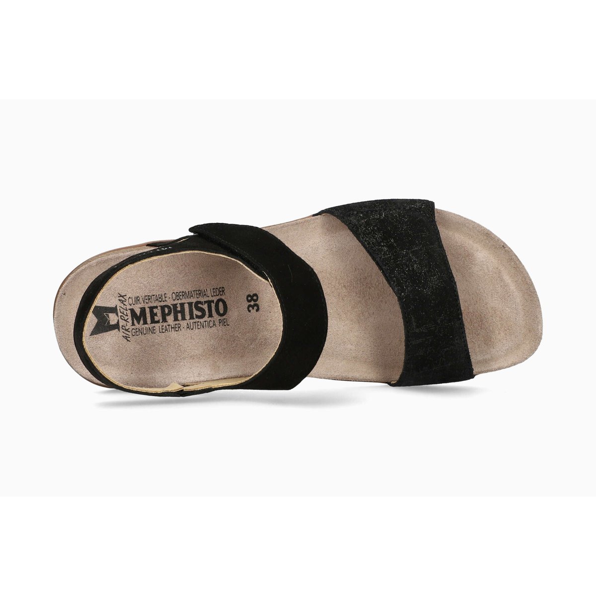 Sandales en cuir AGAVE noir 5148, MEPHISTO