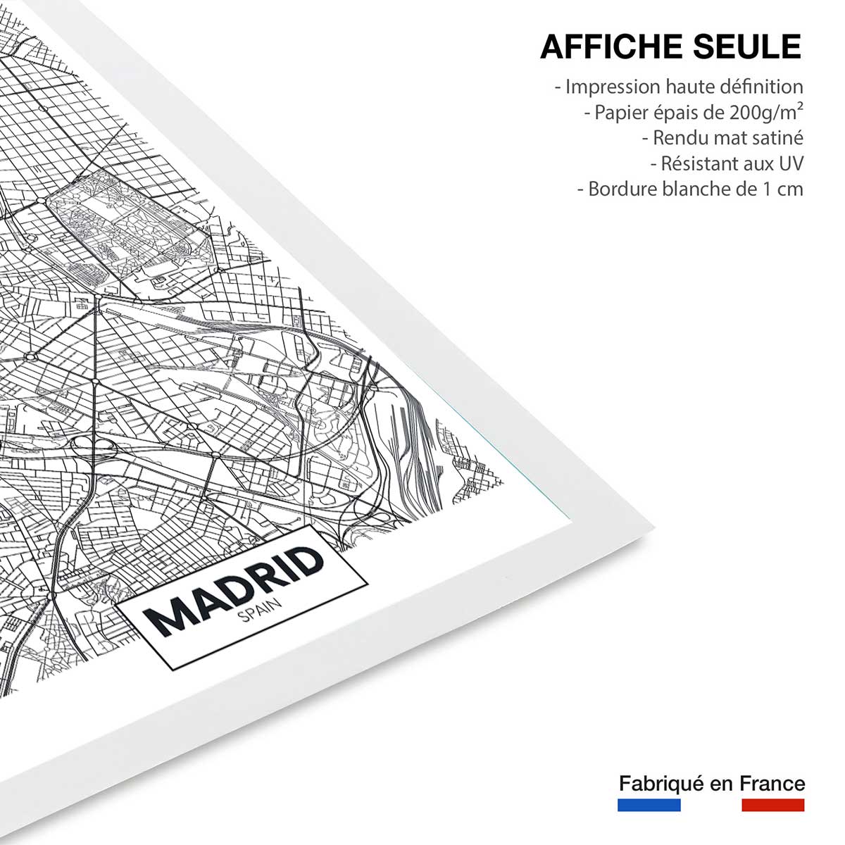 Affiche graphique madrid spain affiche seule, HEXOA