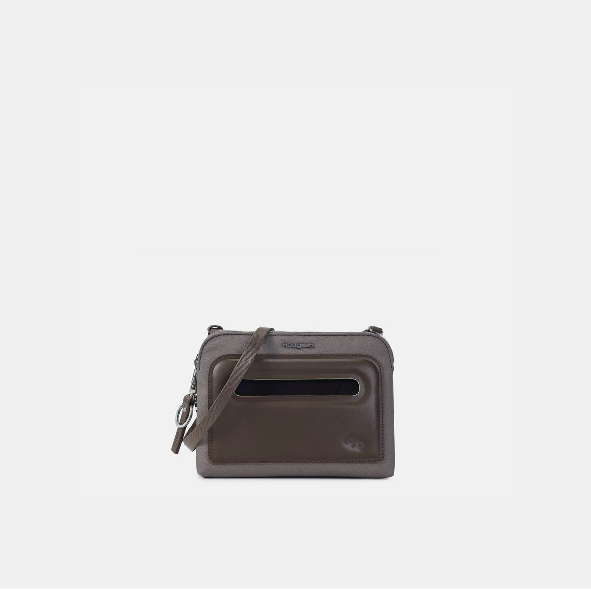Sac bandoulière fin double compartiment sécurisé vintage taupe, HEDGREN