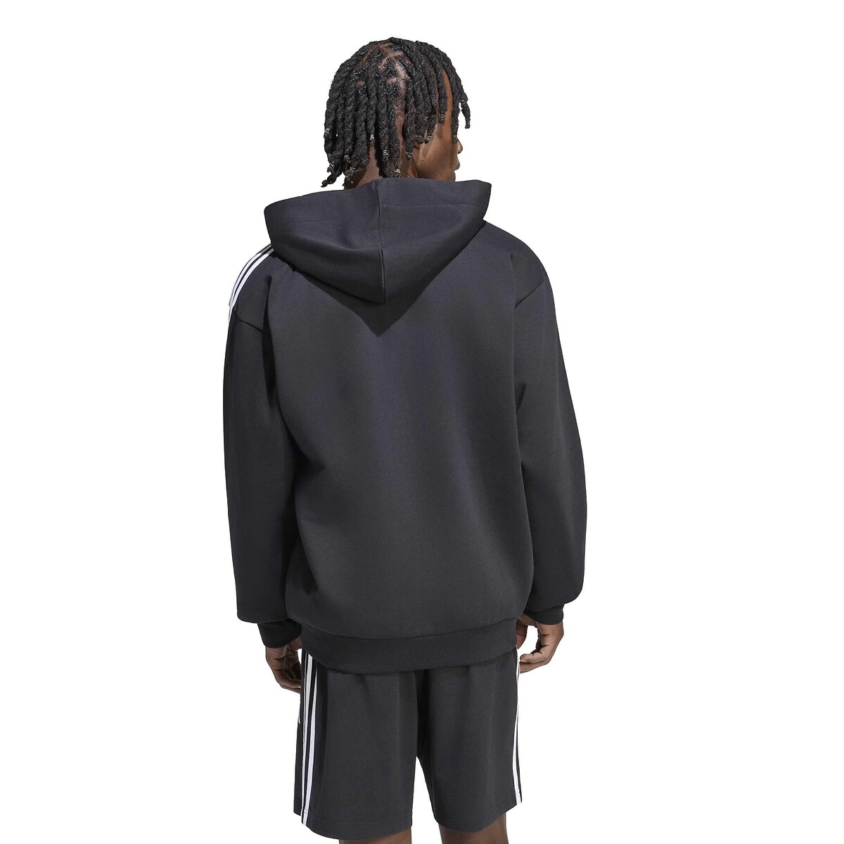 Sweat zippé à capuche, ESSENTIALS noir, ADIDAS SPORTSWEAR