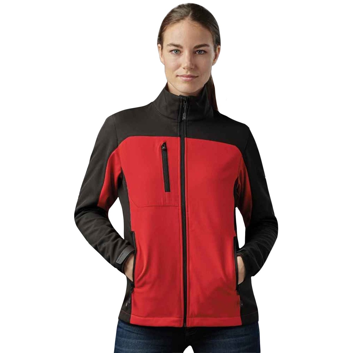 Veste softshell CASCADES rouge vif / noir, STORMTECH
