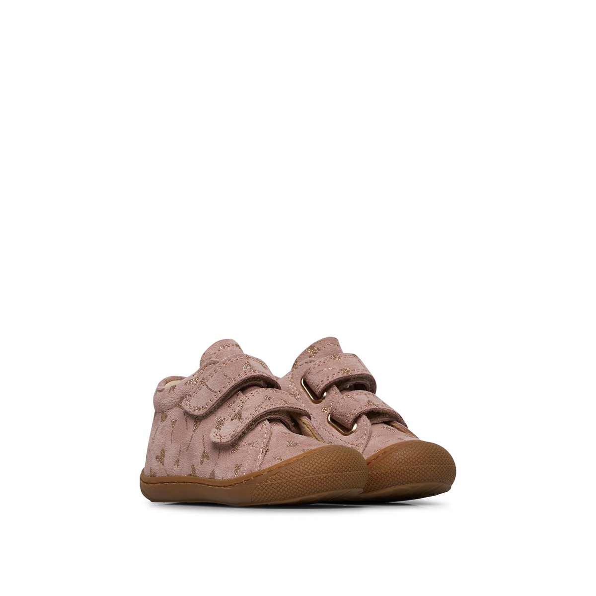 Chaussures premiers pas en suède COCOON VL rose-platine, NATURINO