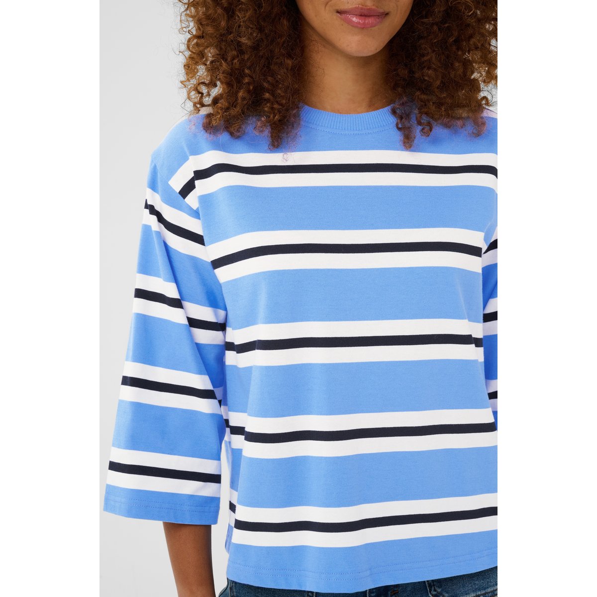 T-shirt à manches longues bleu provance/chalk/black deep, KAFFE