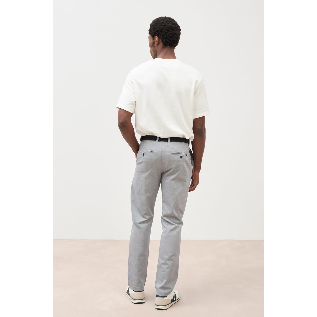 Pantalon chino straight gris clair, BONOBO