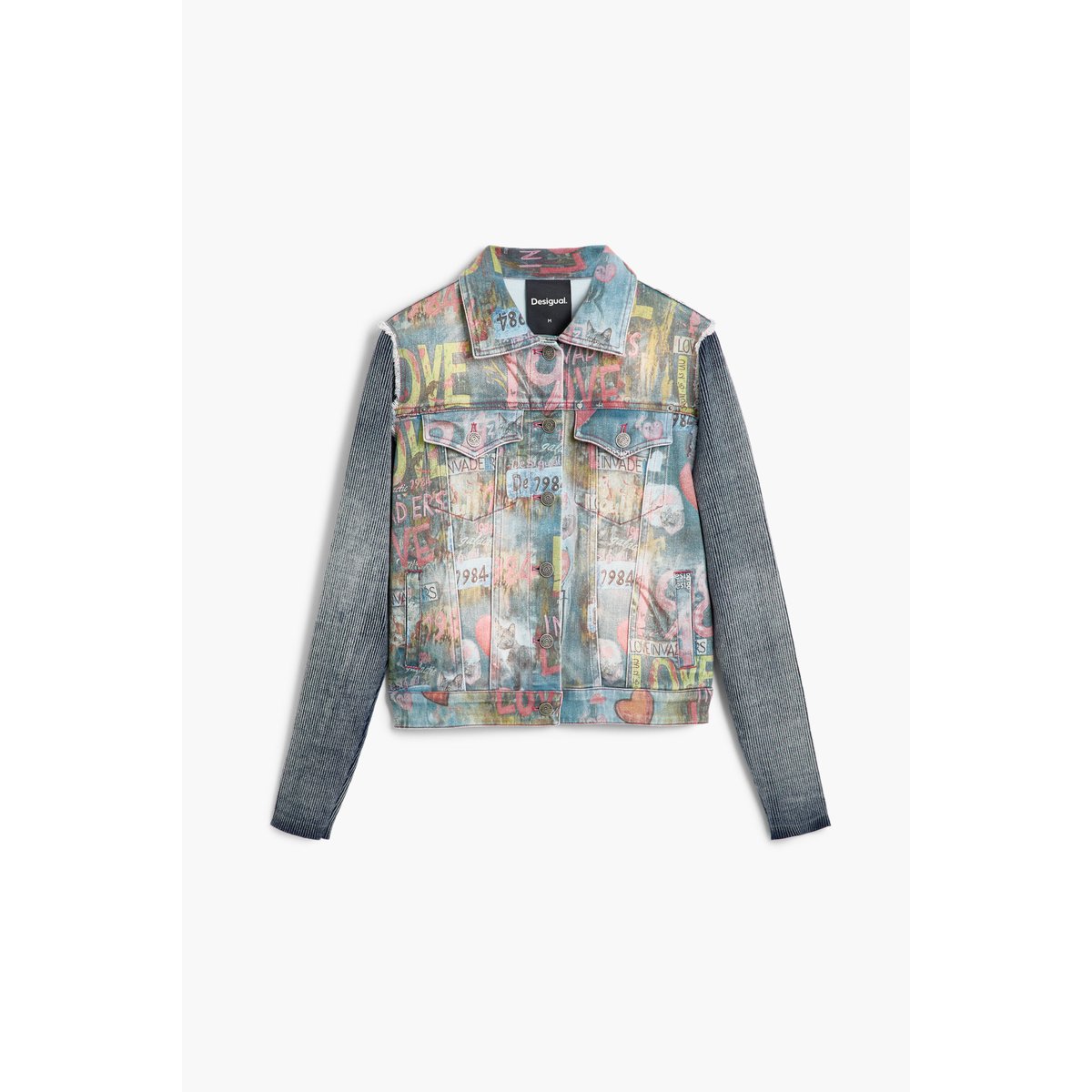 Veste en denim imprimée bleu, DESIGUAL
